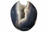 Carved Agate & Crystal Skull With Quartz Pocket #127598-3